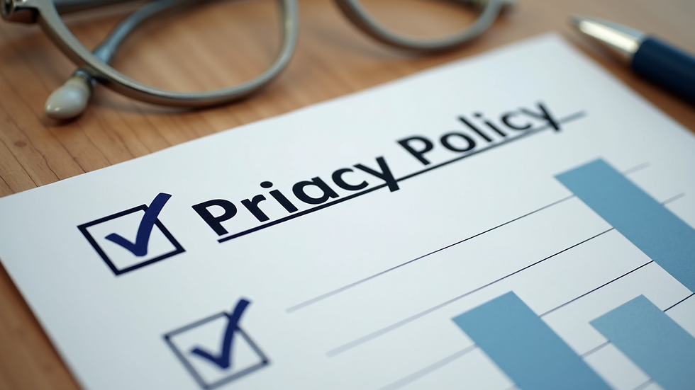 Close-up view of a checklist with privacy policy elements