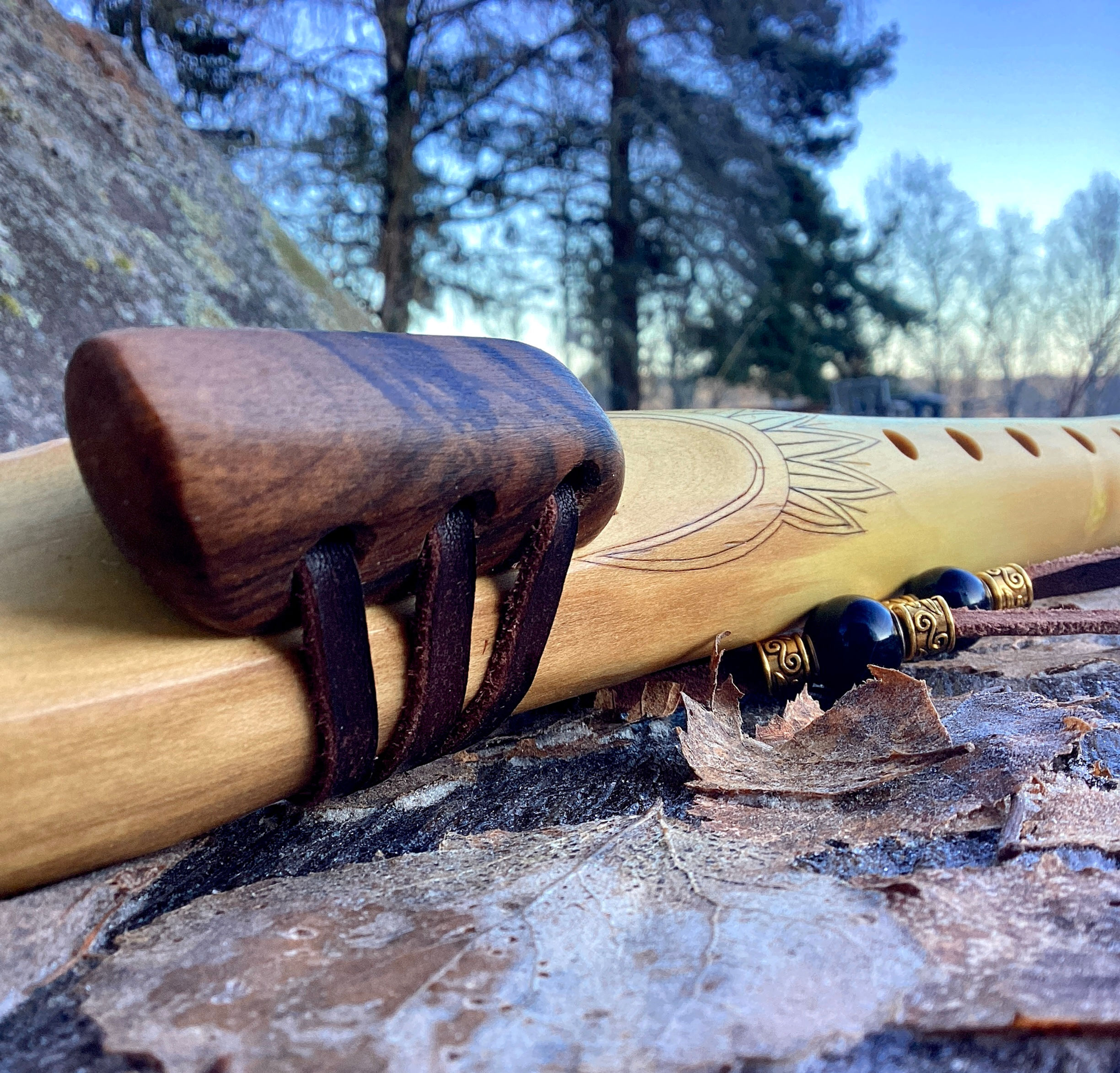 Carved Elderberry with cherry and walnut in A minor