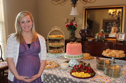 Hilliary with her buttercream shower cake