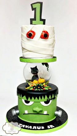 Halloween with Fishbowl 5"/7" Cake