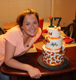 Molly and 17th butterfly cake