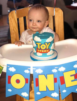 Max with Toy Story smash cake