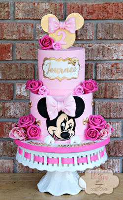 Minnie with Pink Roses 5"/7" Cake