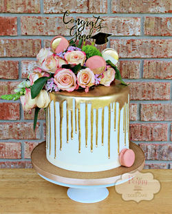 Roses and Macarons Cake