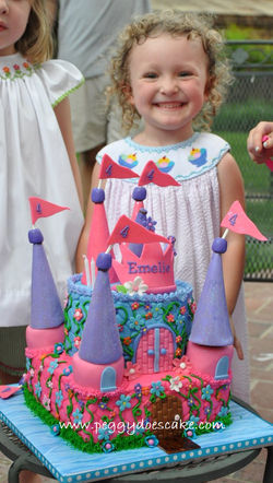 Emelie and her castle cake