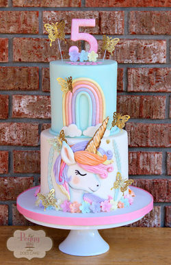 Pastel Unicorn 5"/7" Cake