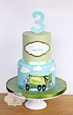 Pastel Garbage Truck 5"/7" Cake