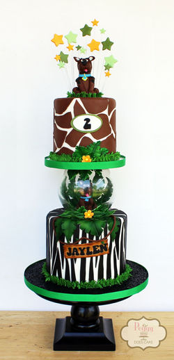 Scoobie Doo Safari with Fishbowl 5"/7" Cake