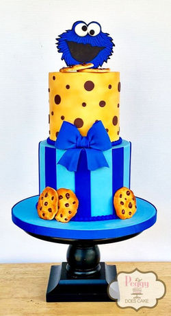 Cookie Monster 5"/7" Cake