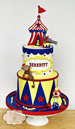 Primary Circus 5"/7" Cake