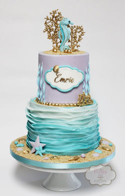 Pastel Seahorse 5"/7" Cake