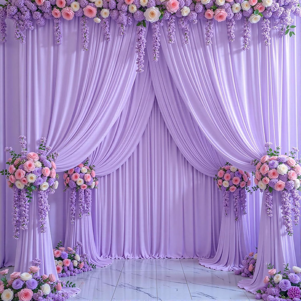 10ft Lavender Fabric Drape Curtain_