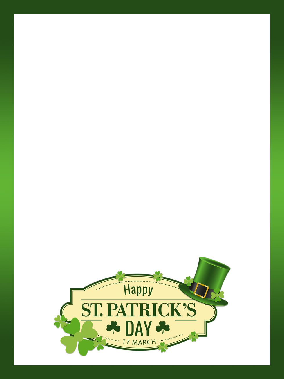 St. Patrick's Day 3_Clover Leaf & Hat_Emblem_Gradient_3x4_2048x2732