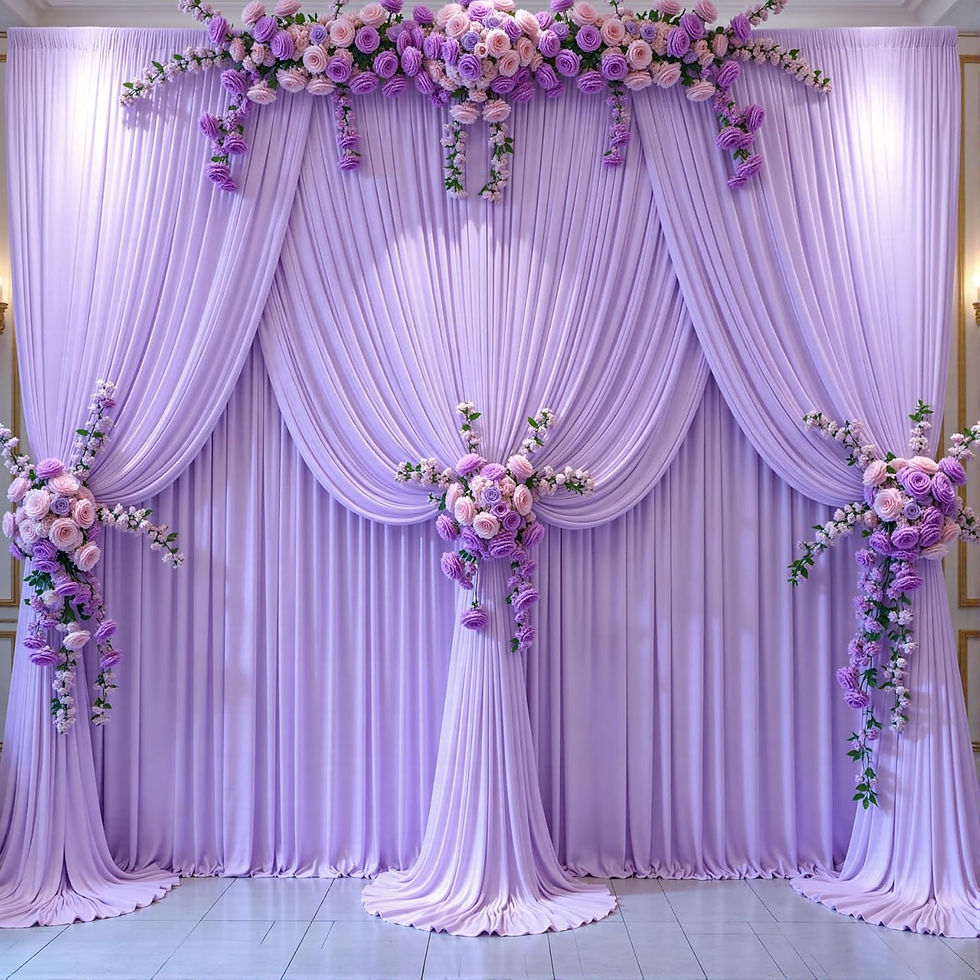 10ft Lavender Fabric Drape Curtain_1