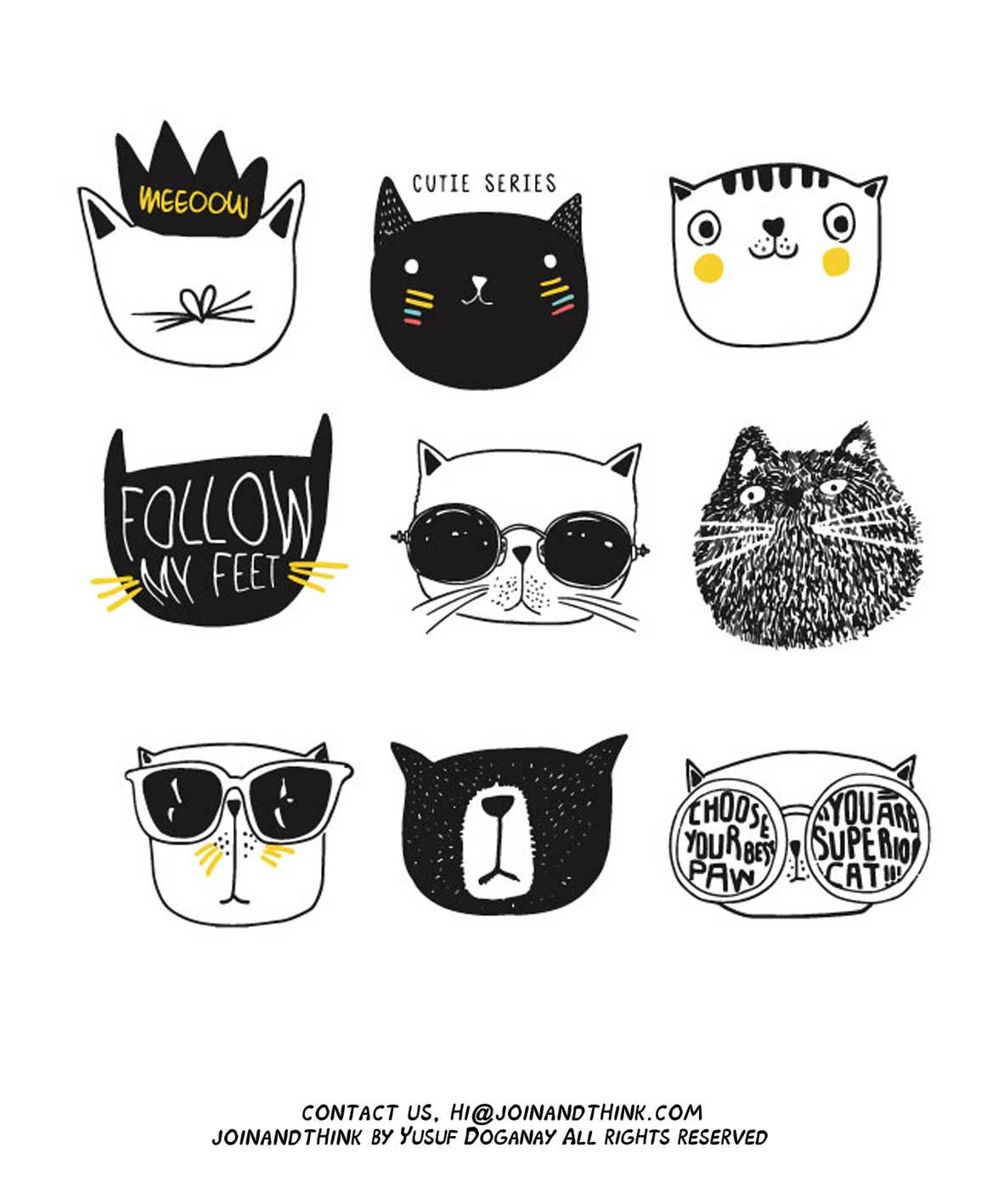 cat illustration set