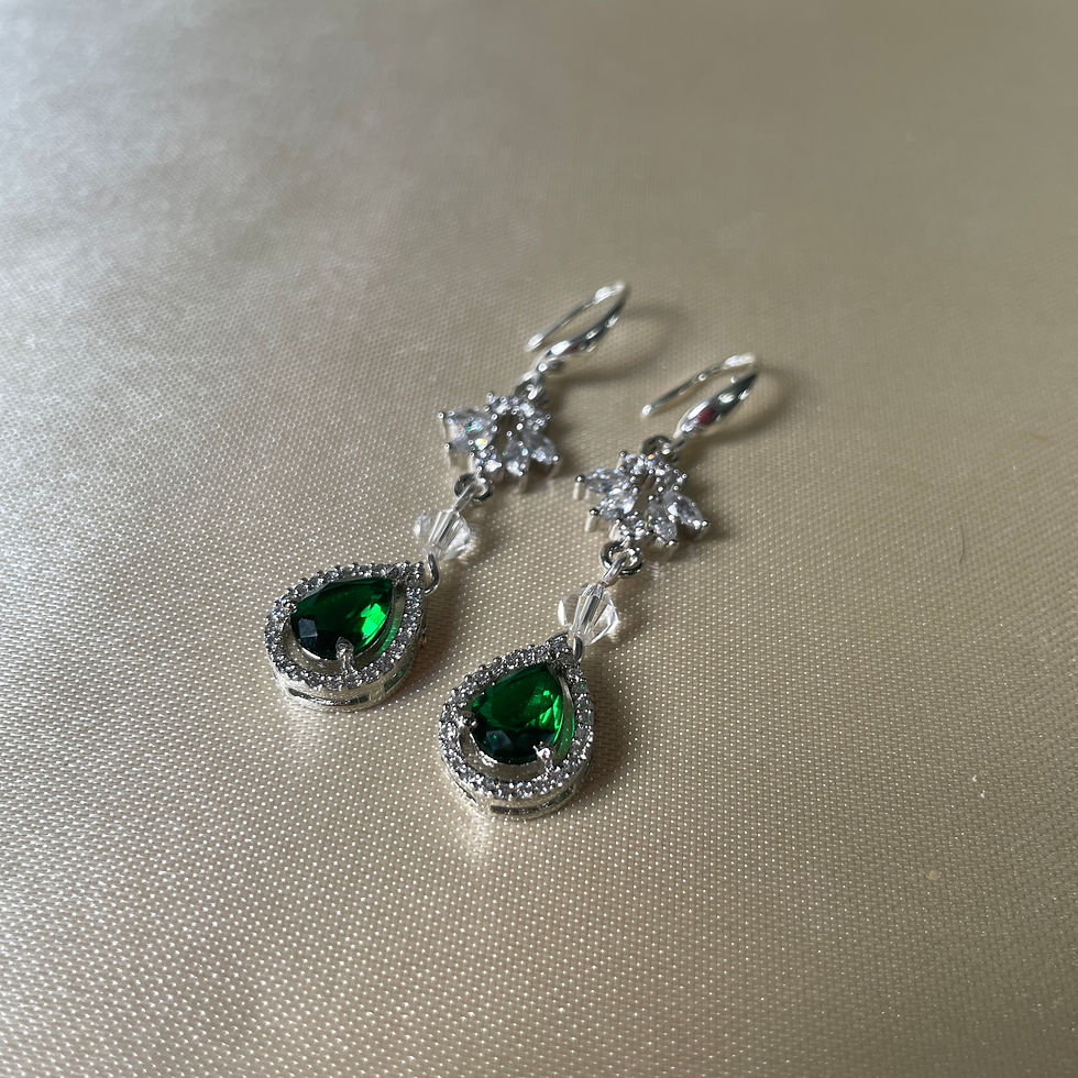 Thumbnail: Green Teardrop Earrings