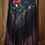 Thumbnail: Black and Colorful Florals Fringed Silk Shawl Skirt