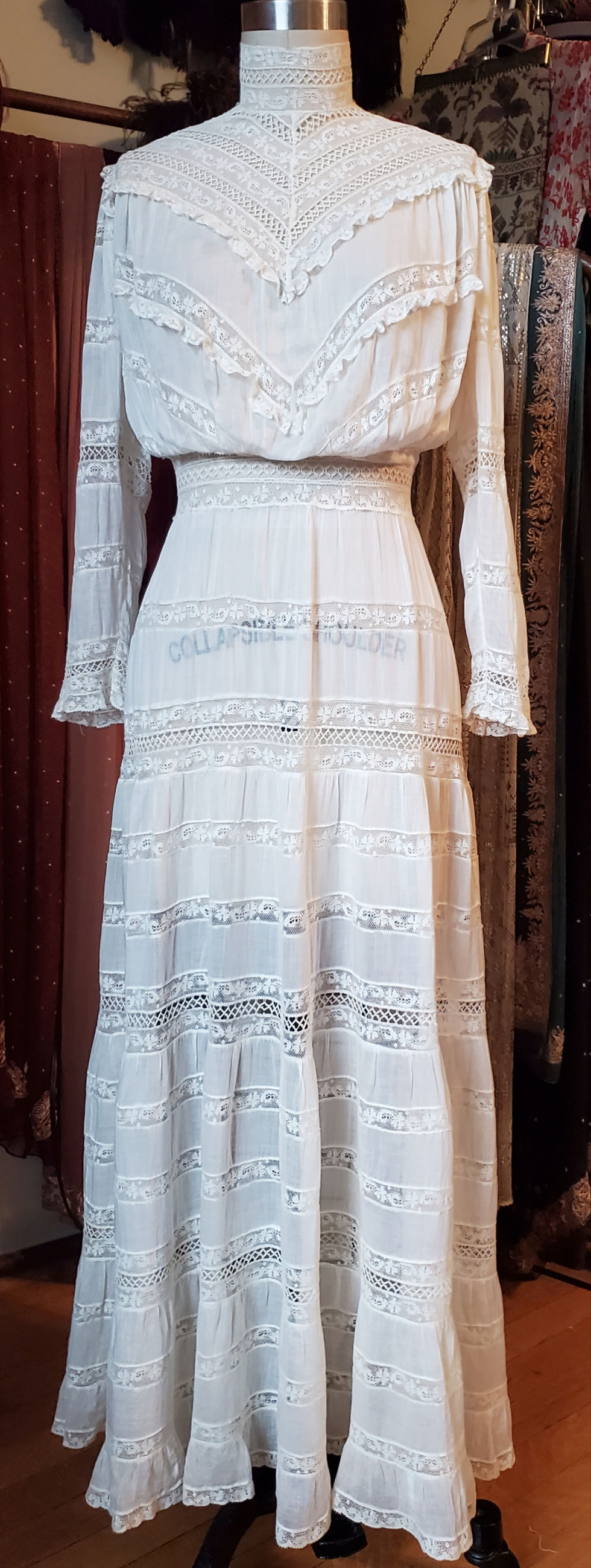 Thumbnail: 1900s Lace and Cotton Voile Dress