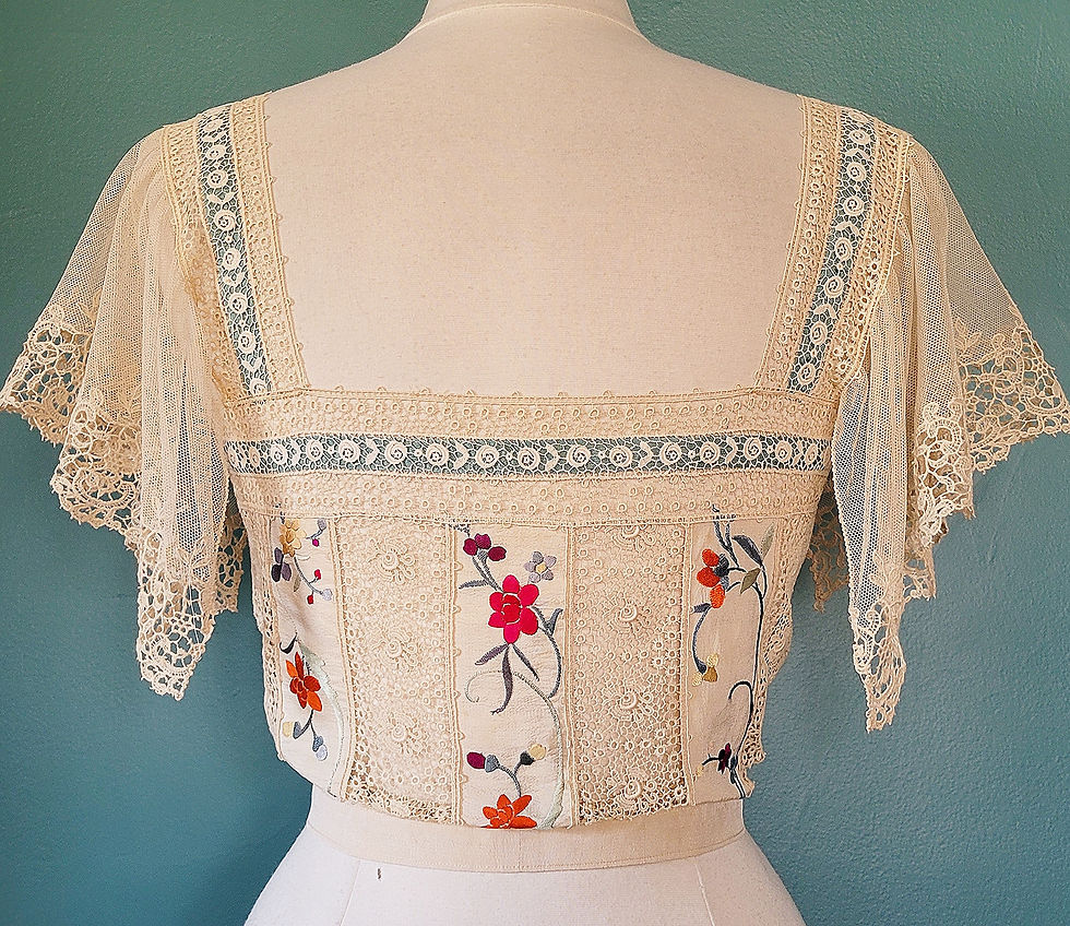 Thumbnail: Bright Spring Florals Embroidered Silk Camisole 