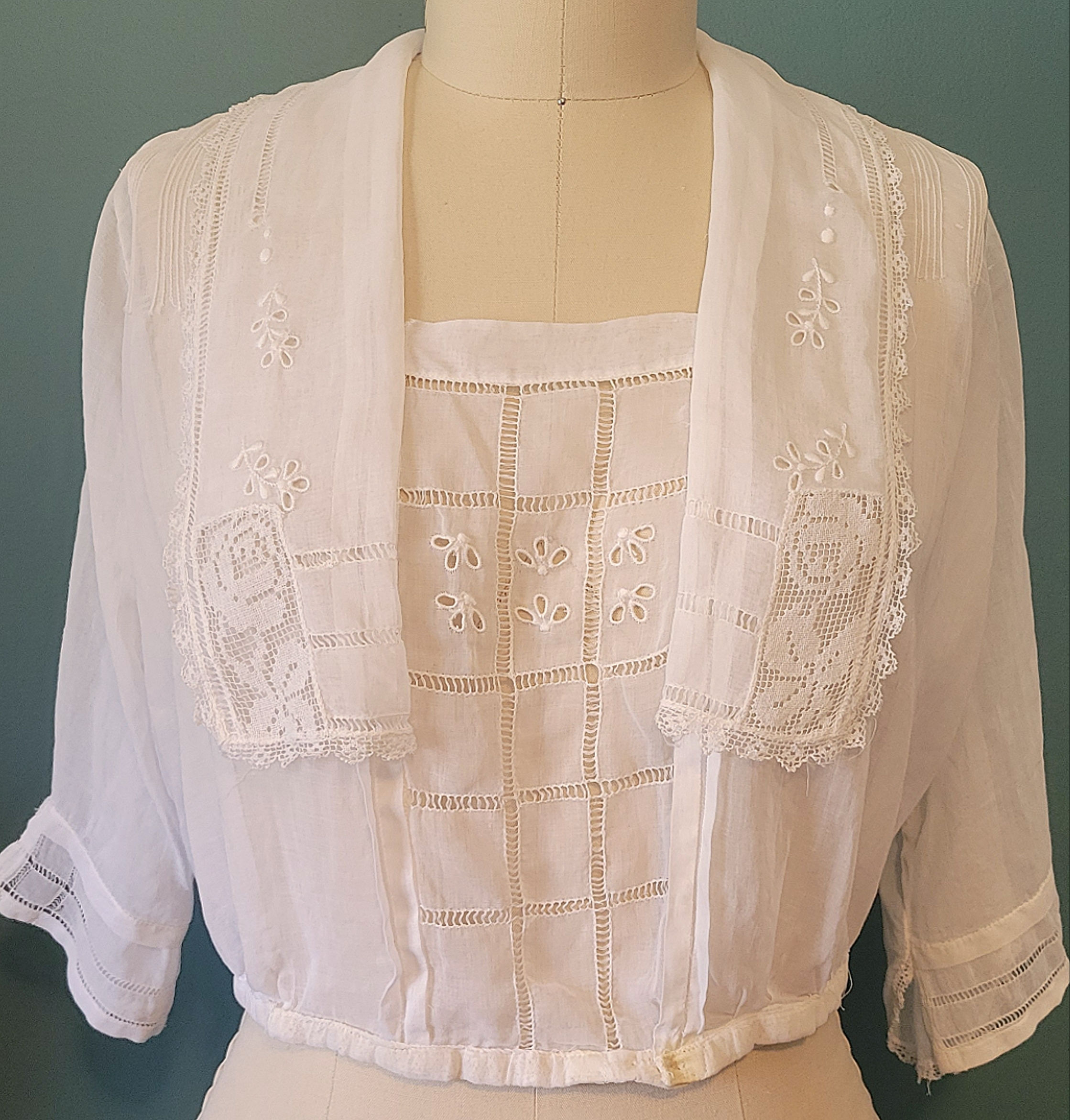 1910s Cotton Drawnwork Blouse