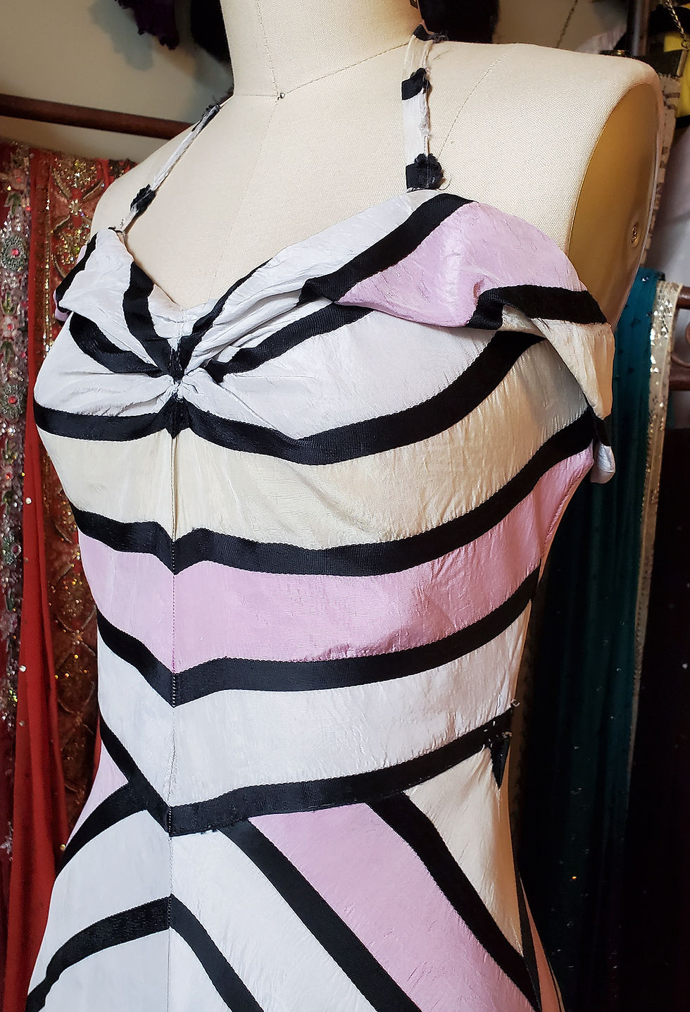 Thumbnail: Striped 1940s Halter Dress