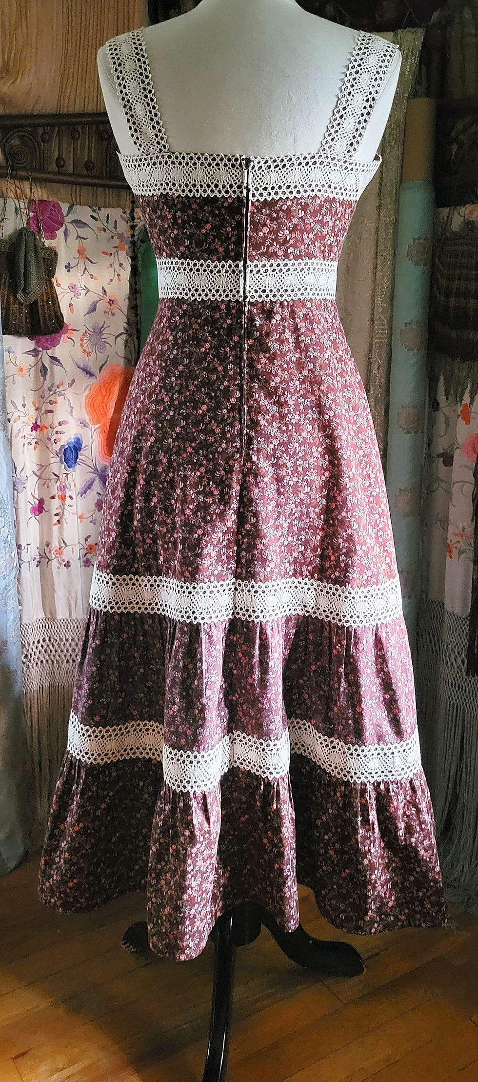 Thumbnail: Chocolate Brown Calico Dress