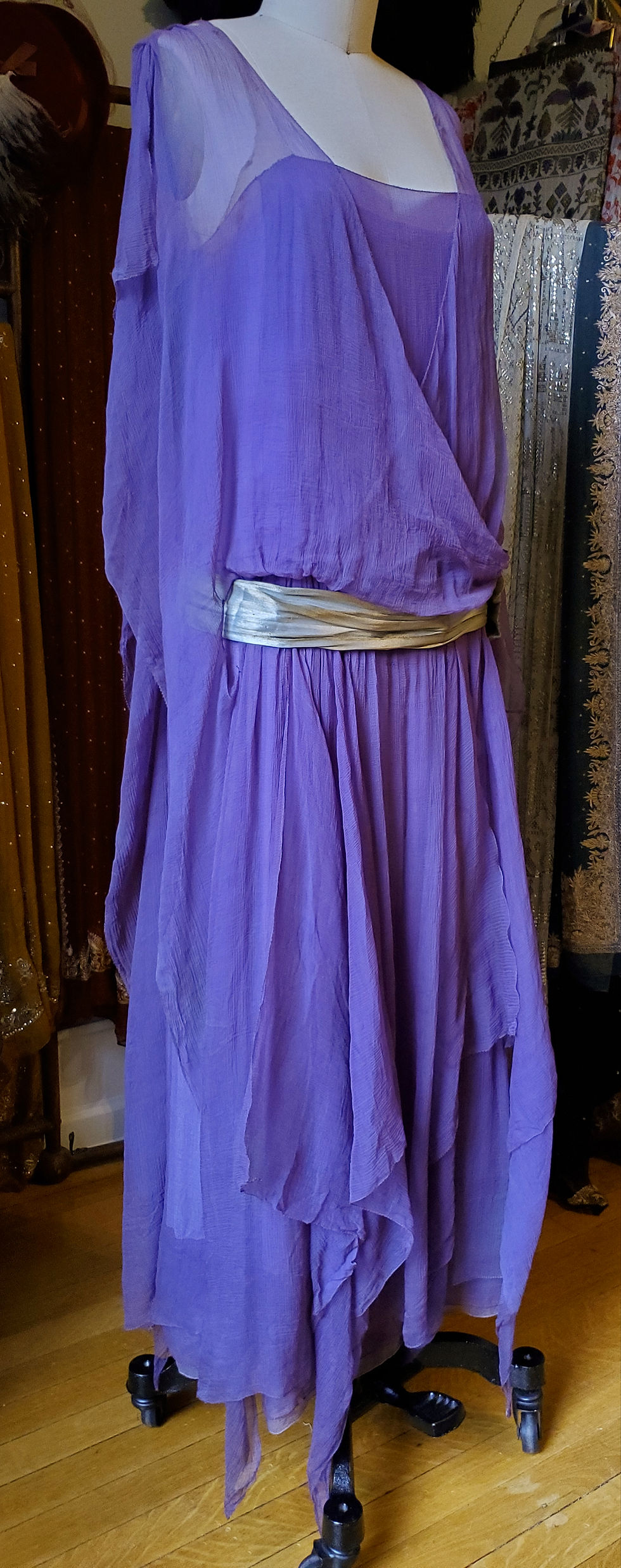 Thumbnail: Celestial Purple Chiffon 1920s Gown