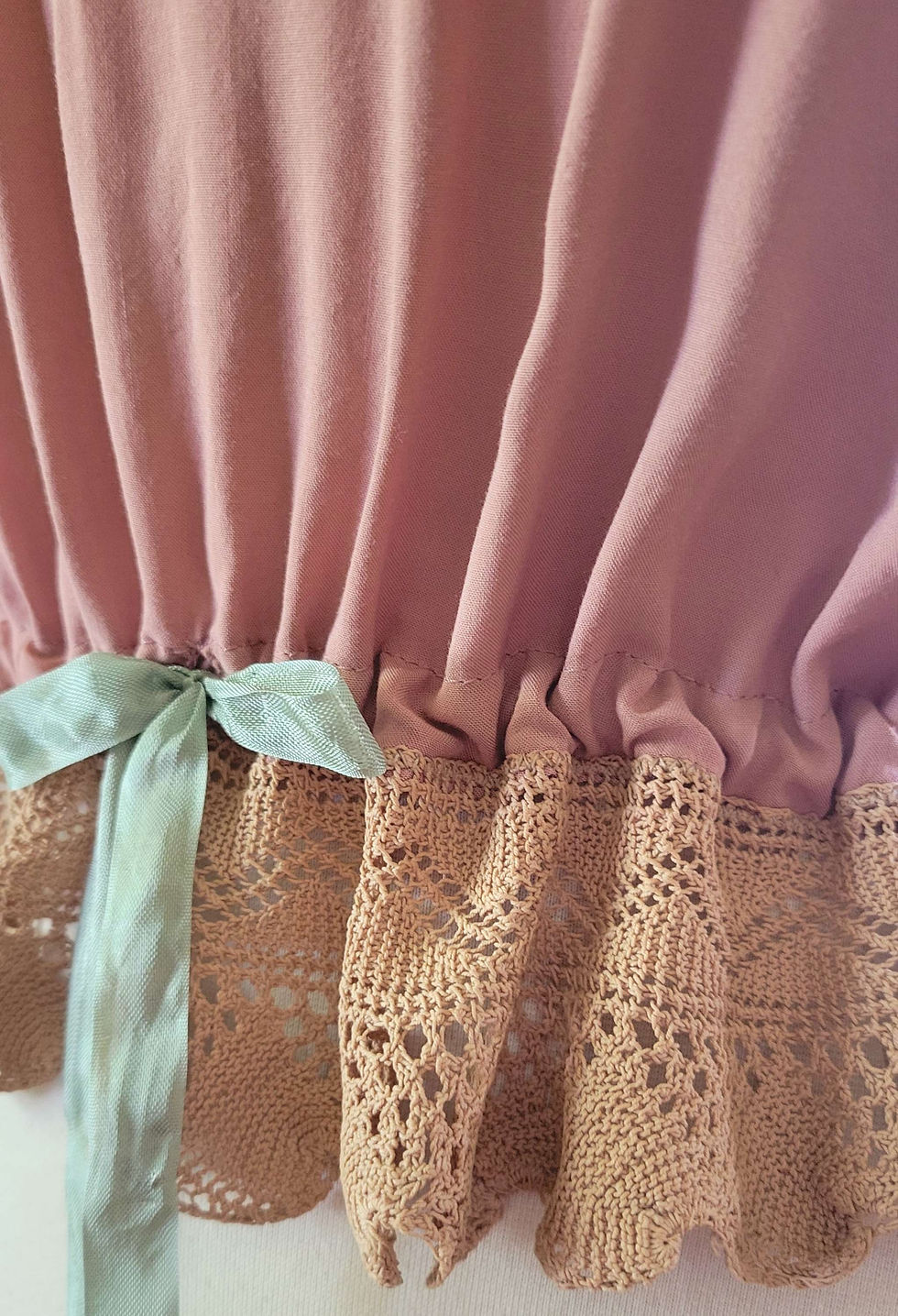 Thumbnail: Dusty Pink Rayon Crochet Camisole 