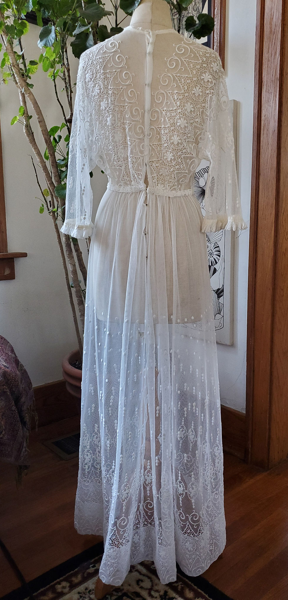 Thumbnail: Embroidered Net Edwardian Gown
