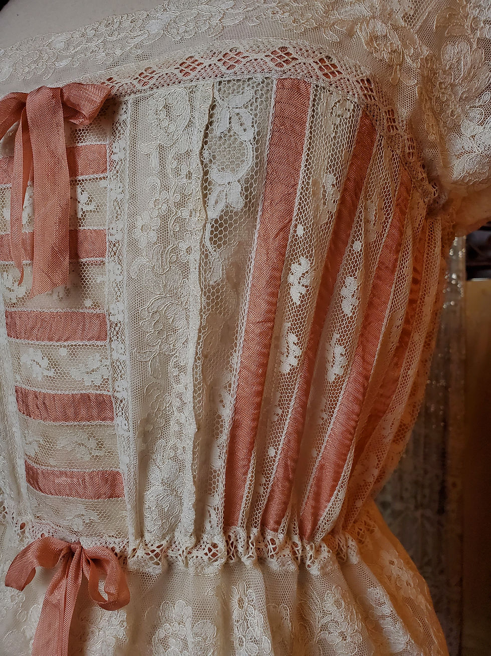 Thumbnail: Antique Pink Ribbon and Lace Camisole 