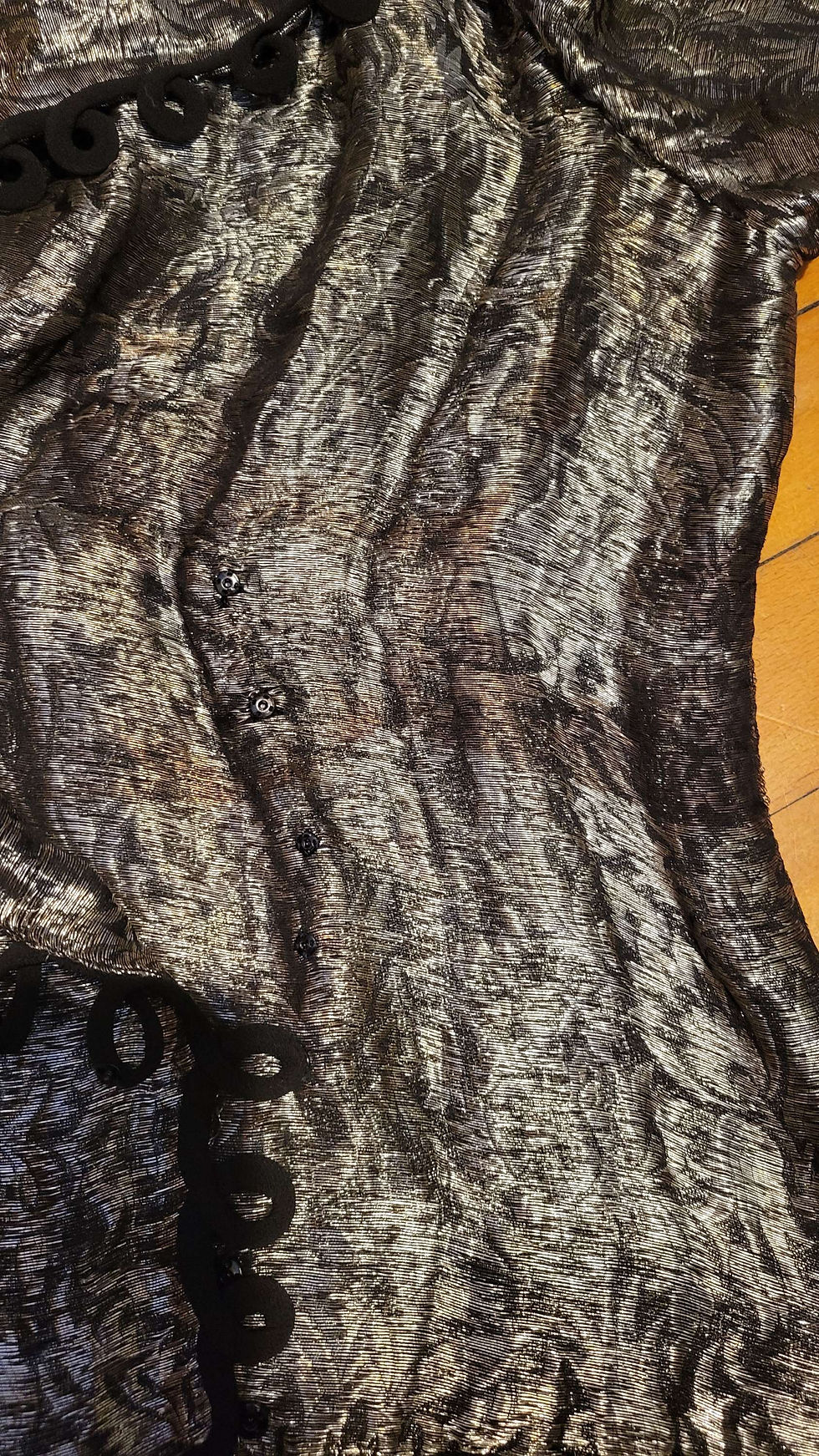 Thumbnail: 1940s Black and Silver Lame Blouse