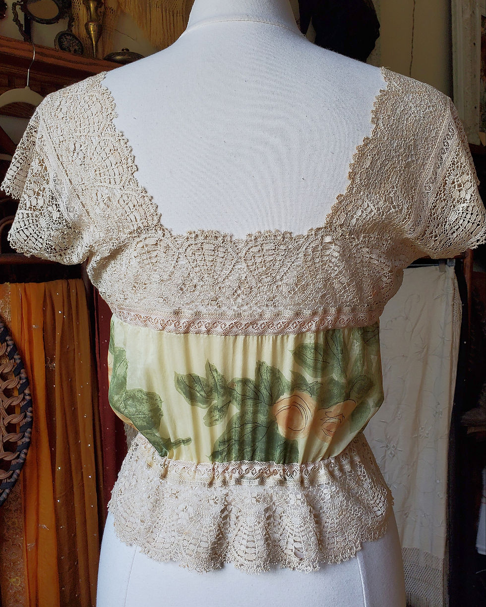Thumbnail: Intricate Lace and Pastel Floral Scarf Top