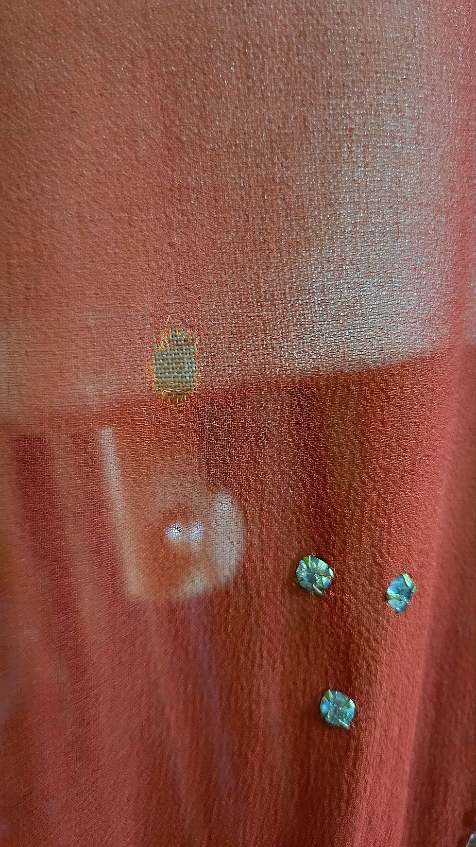 Thumbnail: 1920s Burnt Orange Chiffon Tabard Dress 