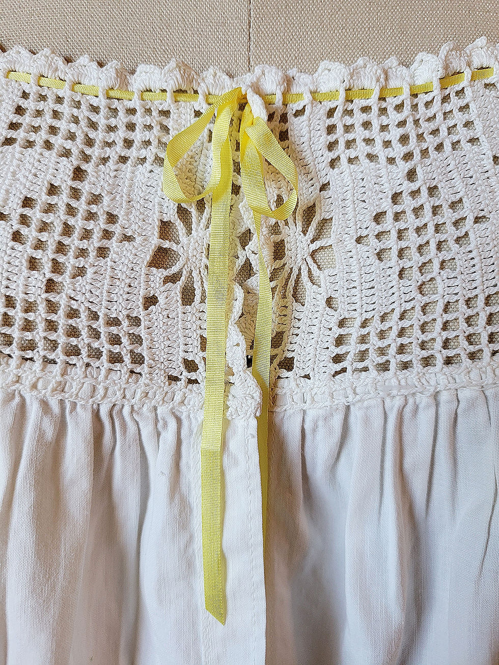 Thumbnail: Yellow Silk Ribbon Corset Cover