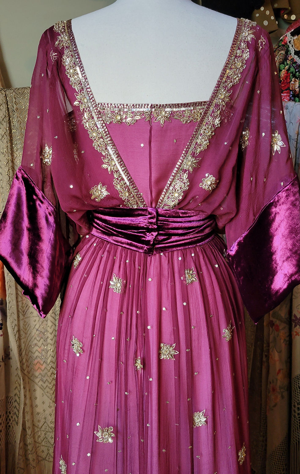 Thumbnail: Pink Lilies Mucha Gown