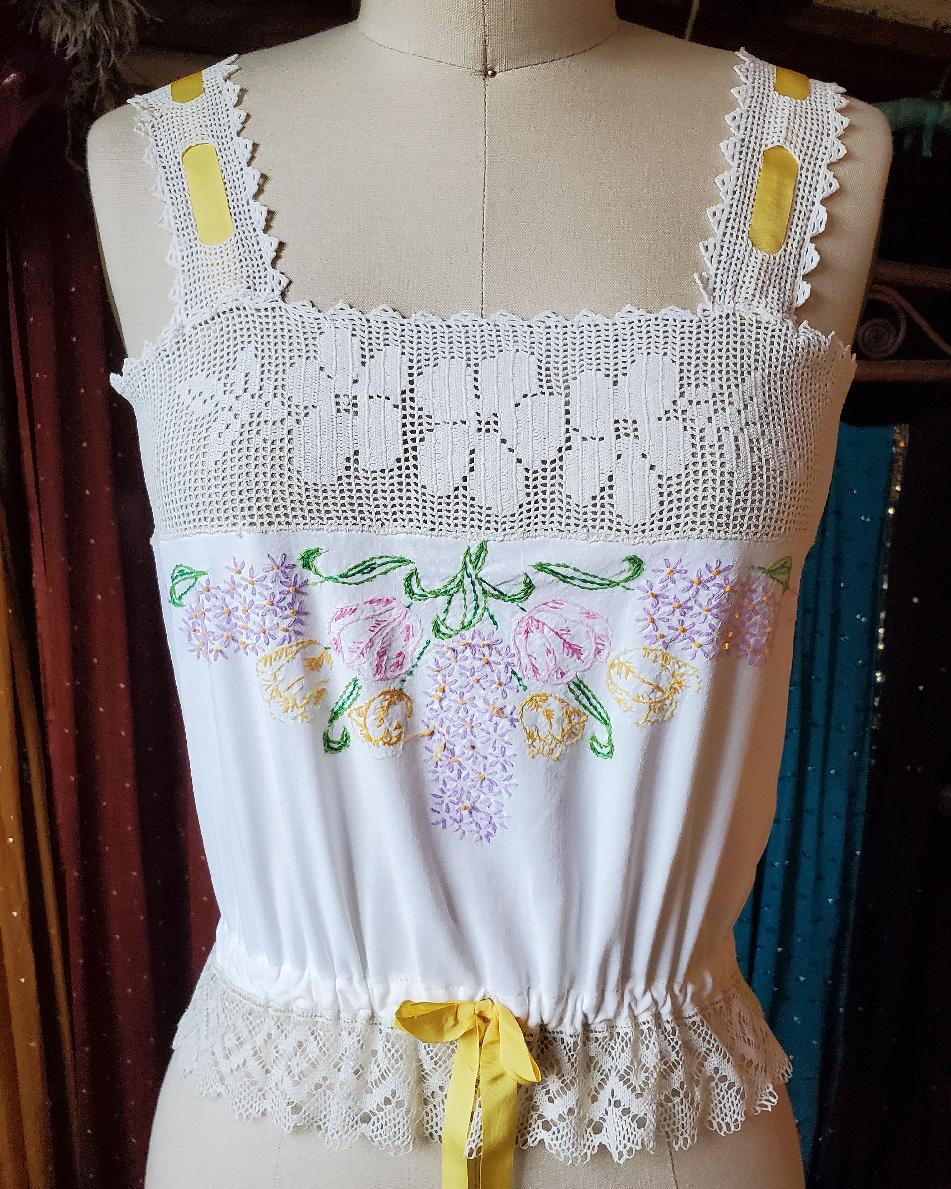 Yellow Bouquet Crochet Top
