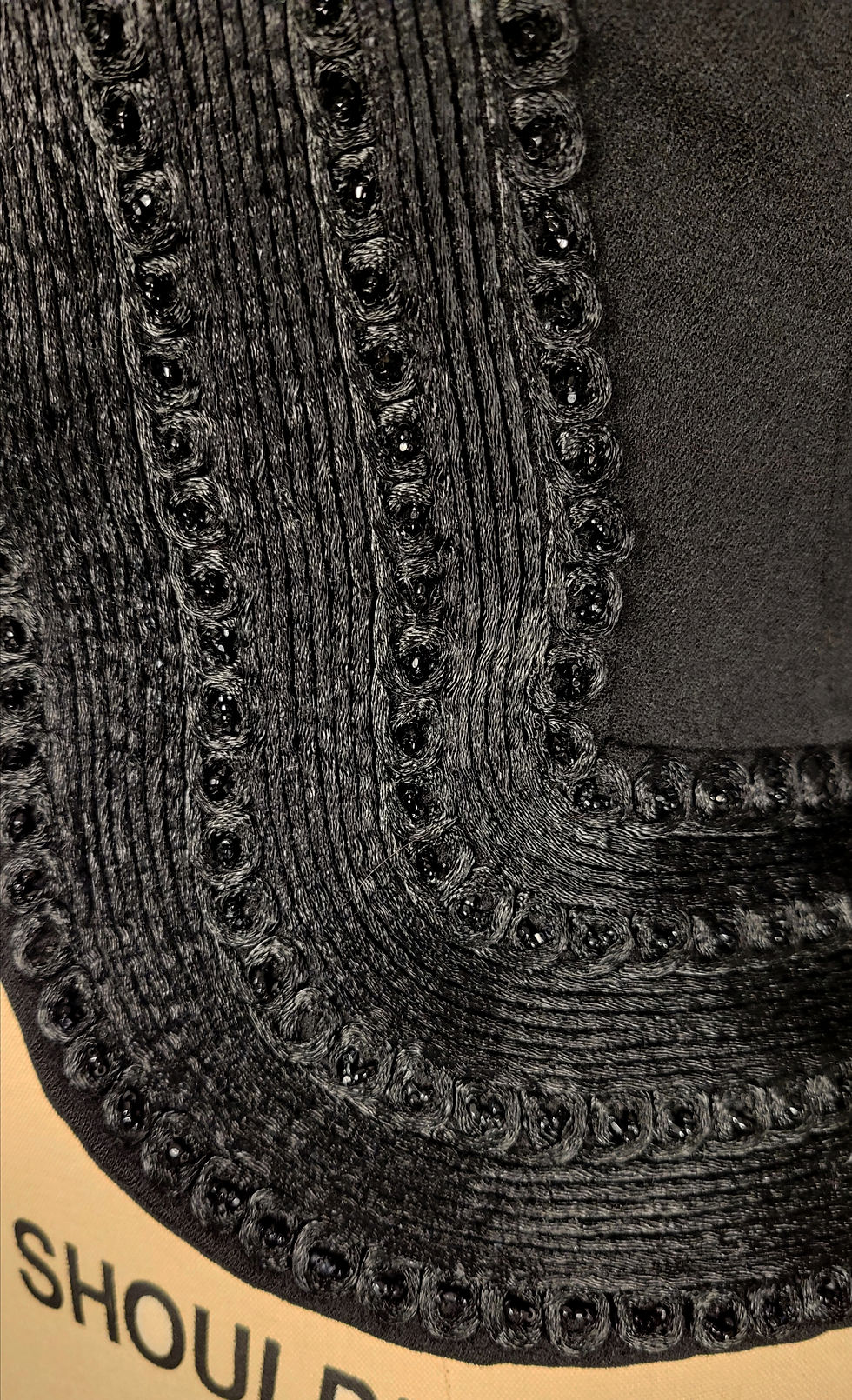 Thumbnail: 1930s Black Wool Satin Cord Embroidery Jacket 