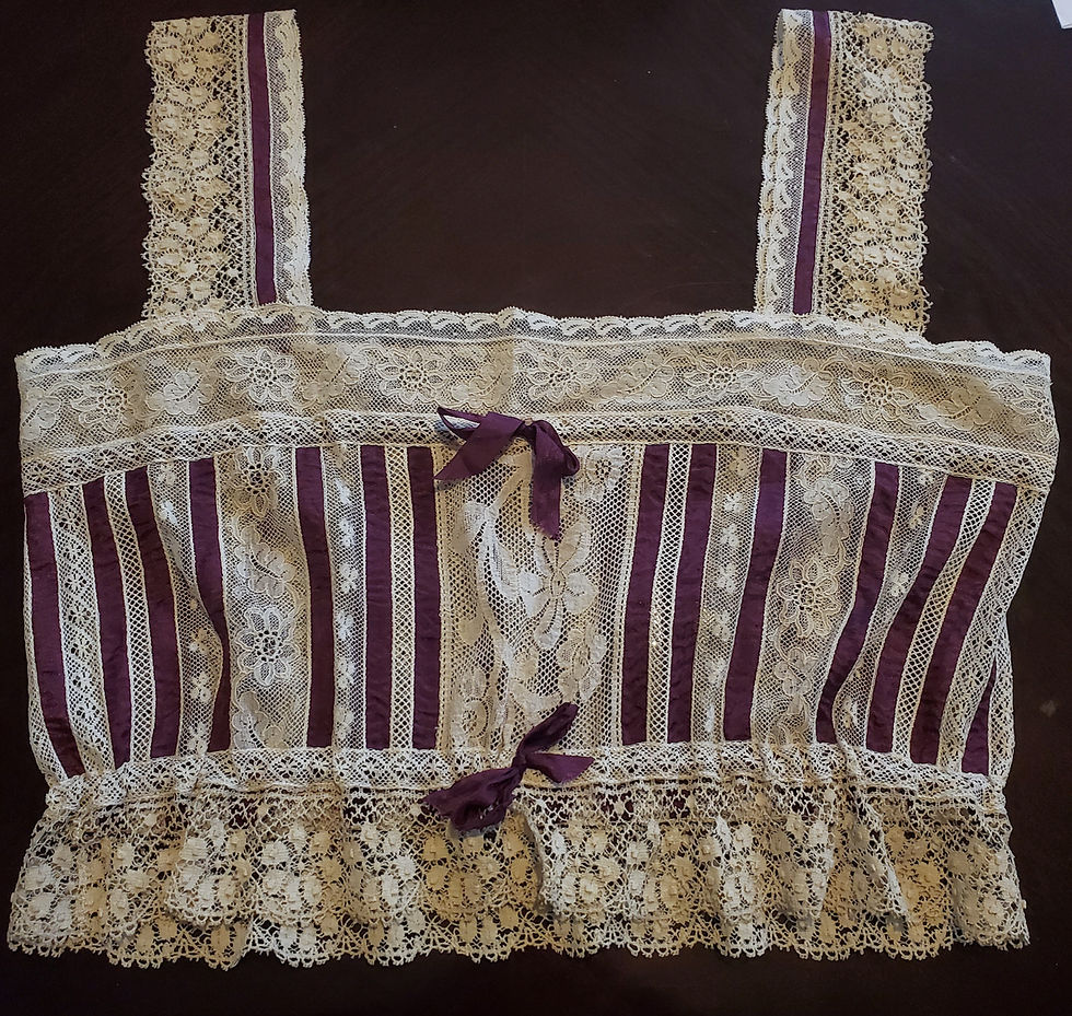 Thumbnail: Spring Violets Ribbon and Antique Lace Camisole