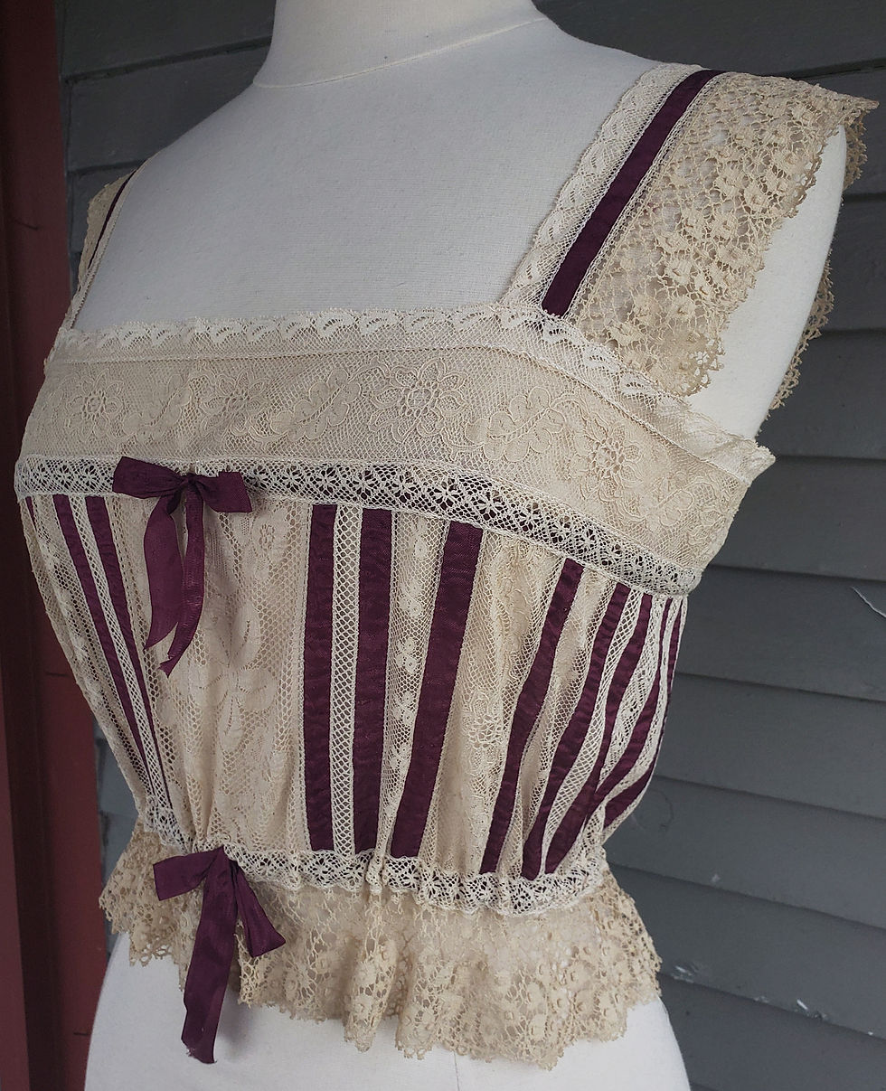 Thumbnail: Spring Violets Ribbon and Antique Lace Camisole