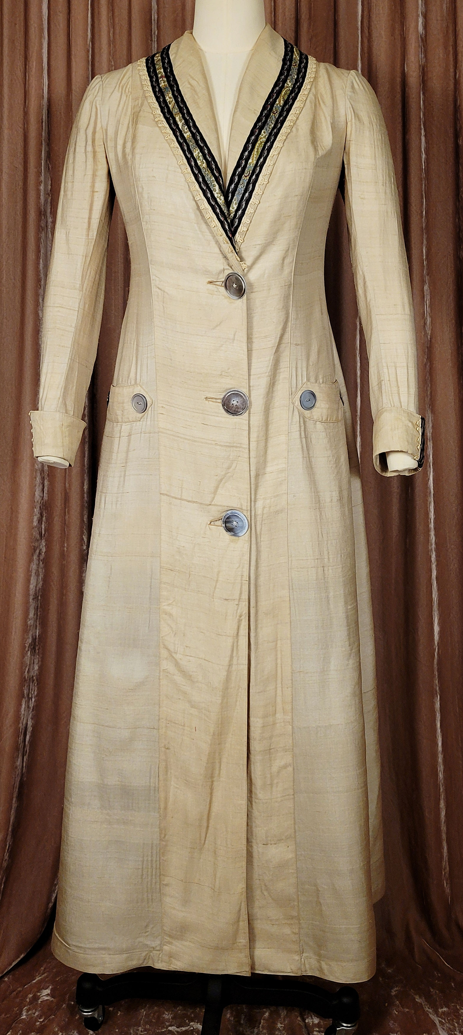 Edwardian Raw Silk Car Duster Coat