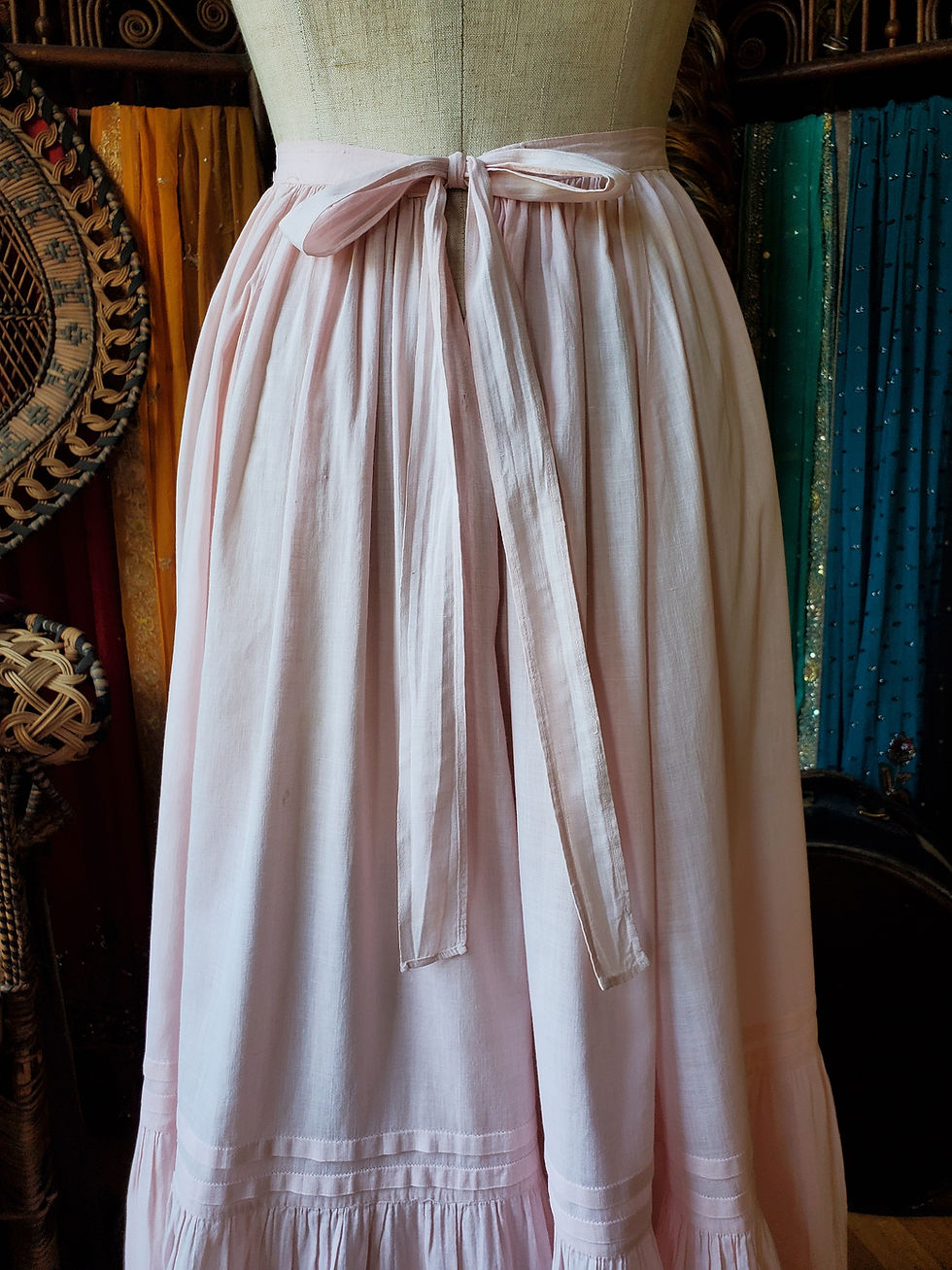 Thumbnail: Pale Pink Eyelet Victorian Skirt
