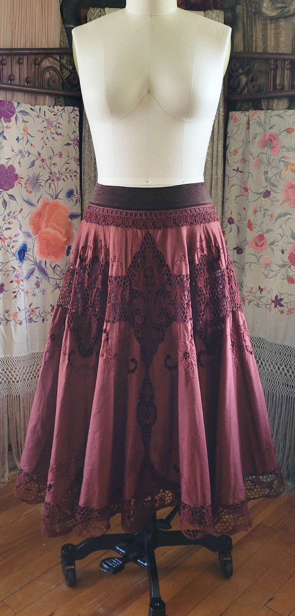Thumbnail: Rust Red Tablecloth Skirt