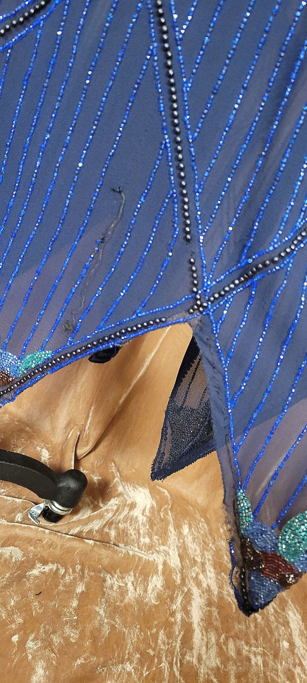 Thumbnail: 1920s Beaded Sapphire Chiffon Dress