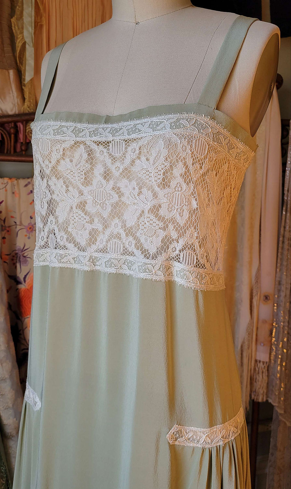 Thumbnail: Sage Silk 1920s Style Slip Dress 