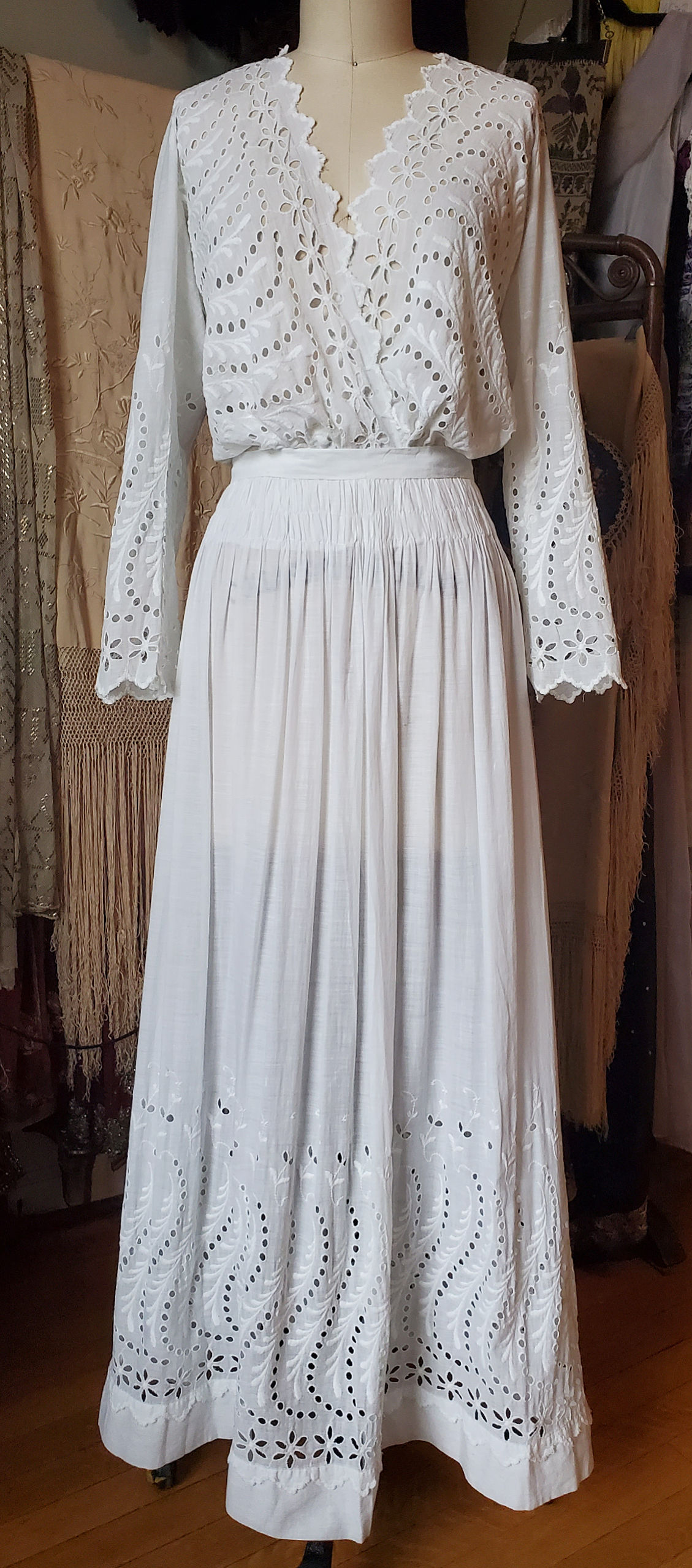 1900s Two Piece Wrap Front Dress