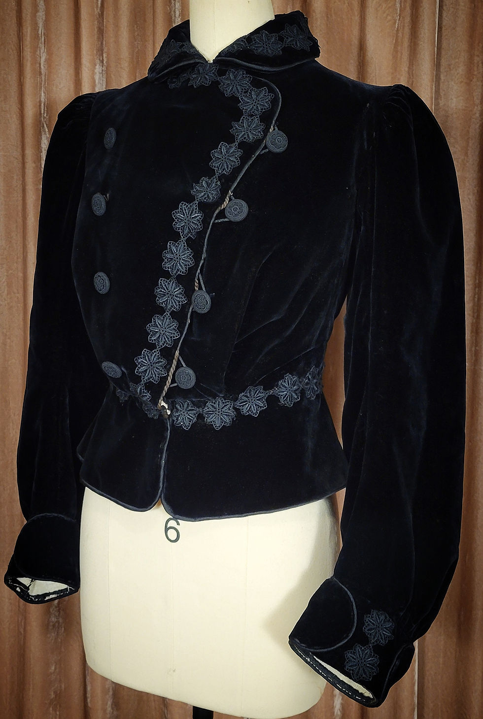 Thumbnail: Edwardian Black Velvet Jacket Bodice