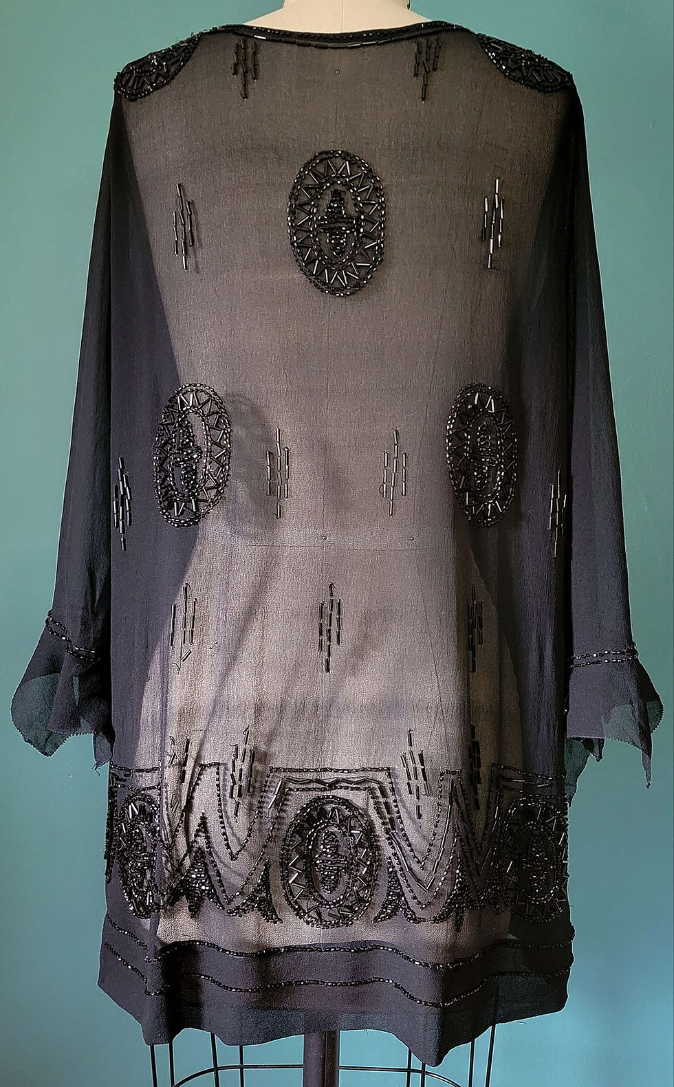 Thumbnail:  1920s Black Chiffon Beaded Tunic