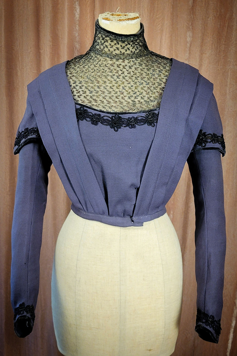 1900s Dusty Purple Metallic Net Bodice