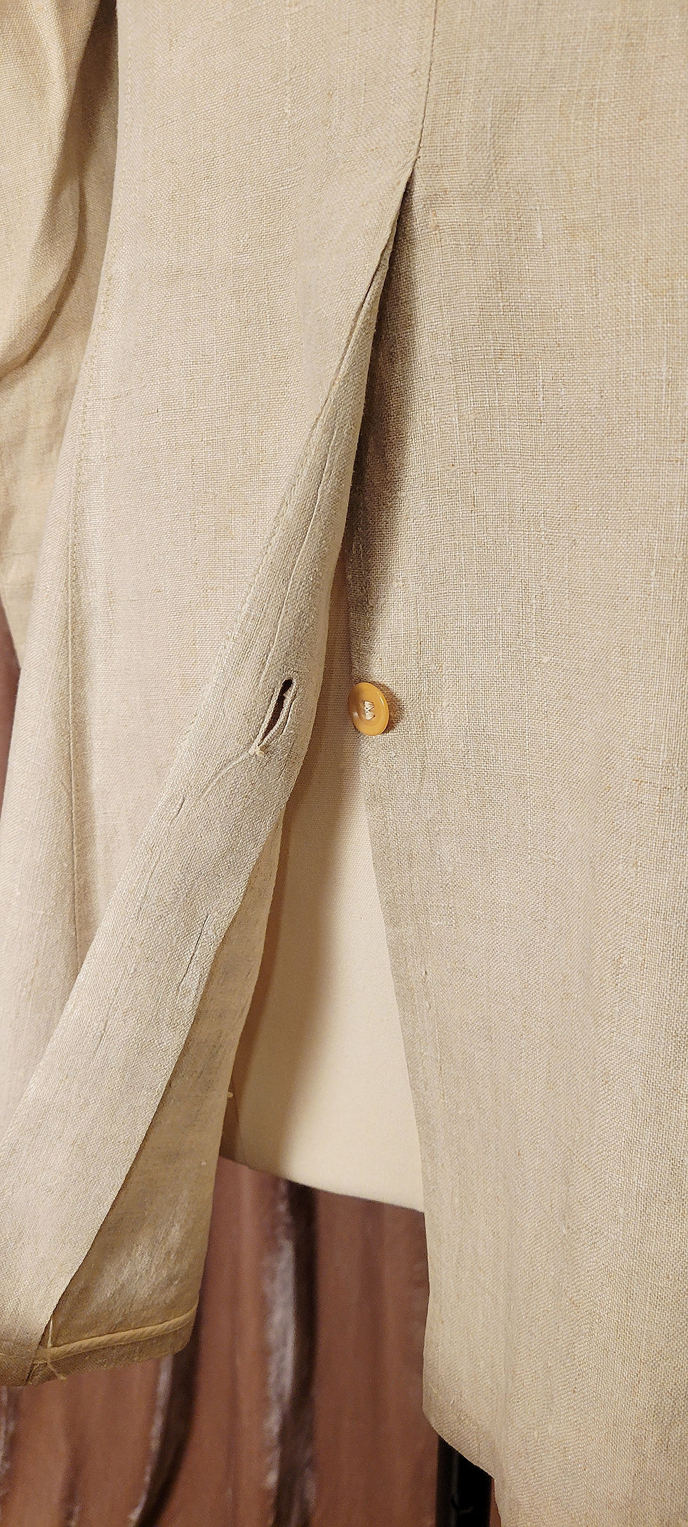 Thumbnail: Edwardian Linen Short Car Duster Coat