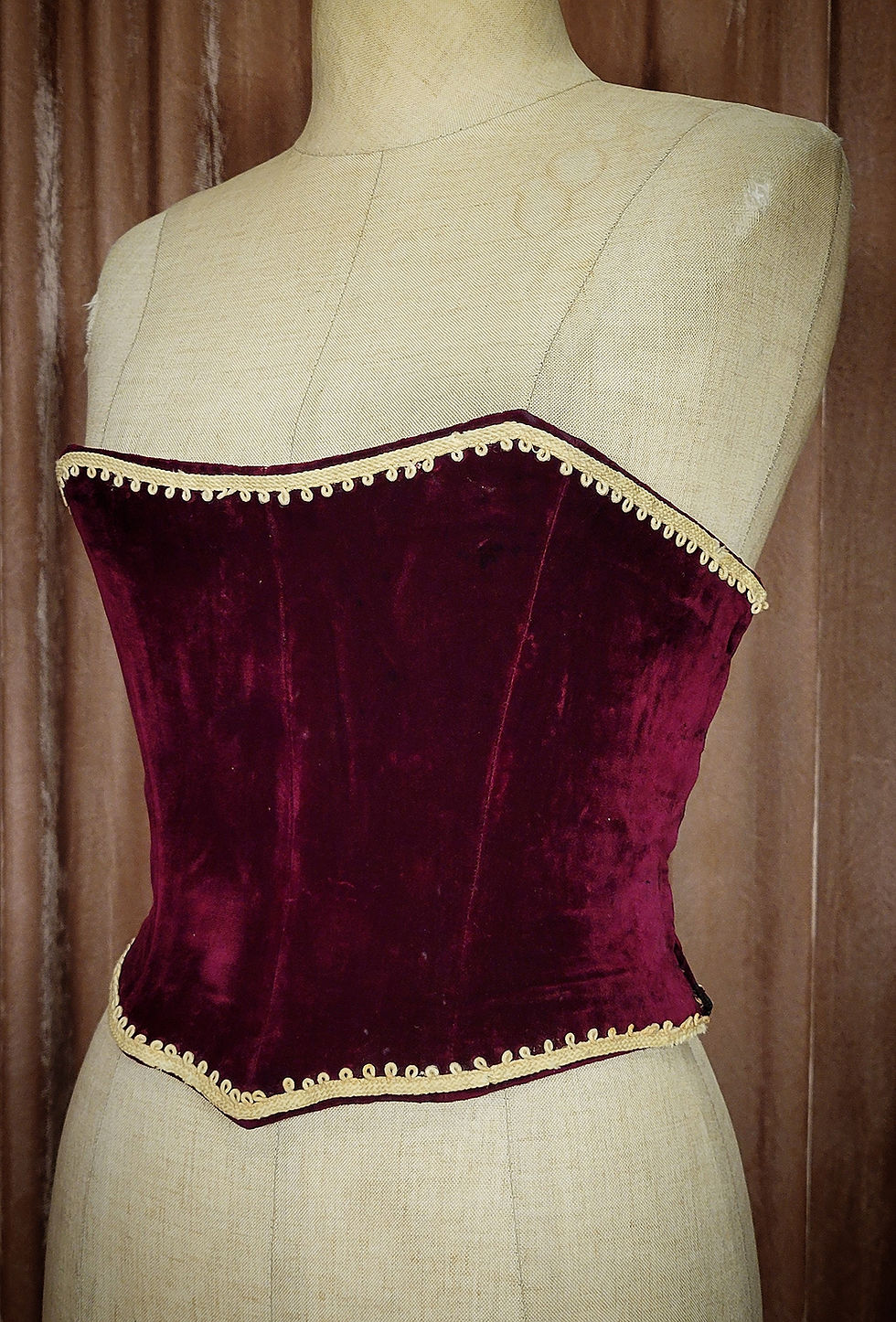 Thumbnail: 1890s Red Velvet Corselet